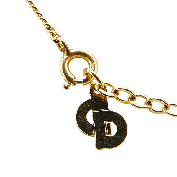 ディオール CDロゴ ラインストーン ネックレス ゴールド メッキ レディース Dior 【中古】