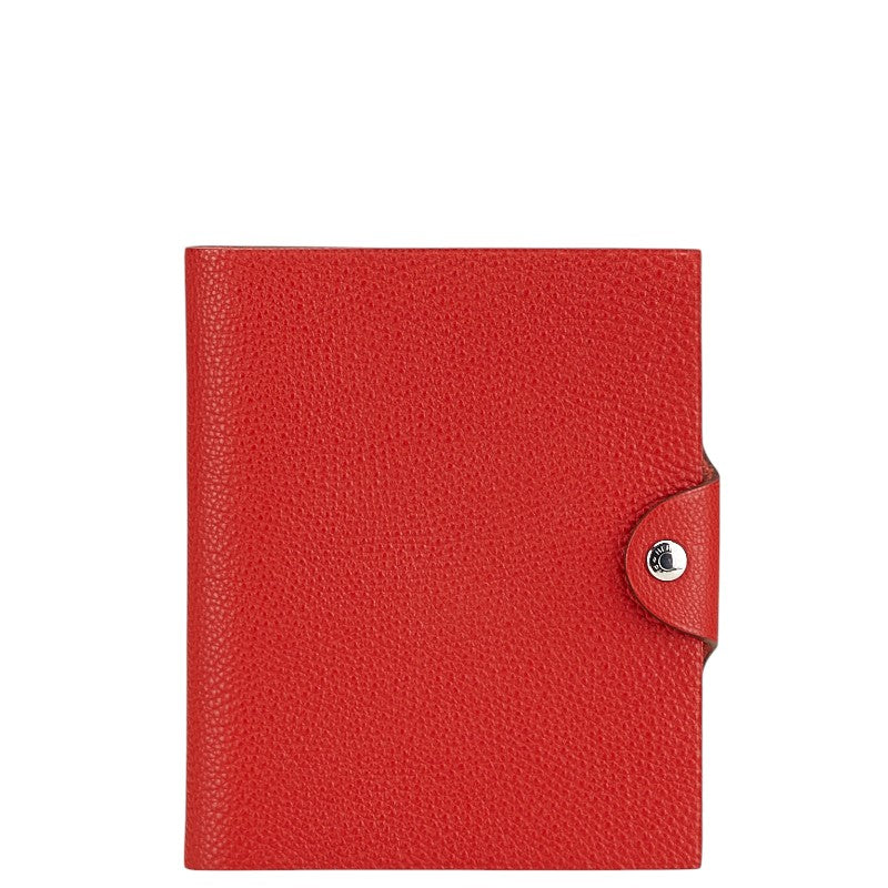 エルメス ユリスPM 手帳カバー 11穴 レッド トゴ レディース HERMES 【中古】