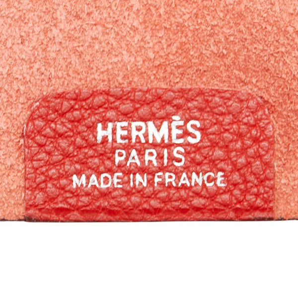 エルメス ユリスPM 手帳カバー 11穴 レッド トゴ レディース HERMES 【中古】