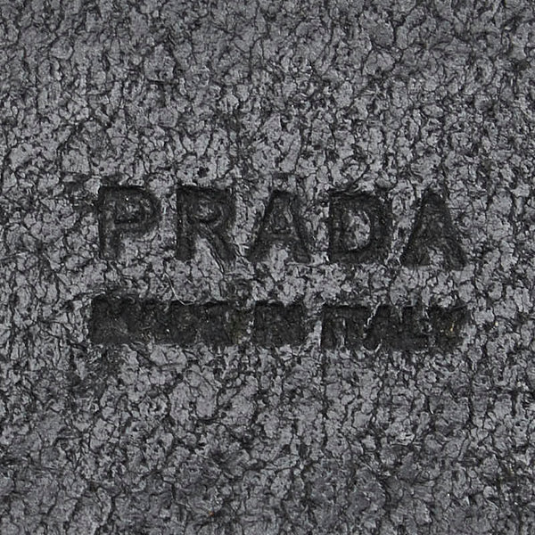 プラダ ジャガードロゴバックル ベルト 85/34 ブラック レザー メンズ PRADA 【中古】