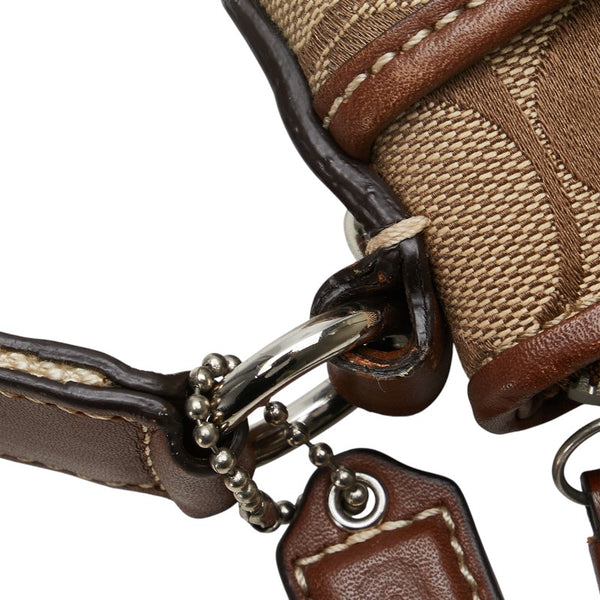 コーチ シグネチャー ショルダーバッグ F42835 ベージュ キャンバス レザー レディース COACH 【中古】