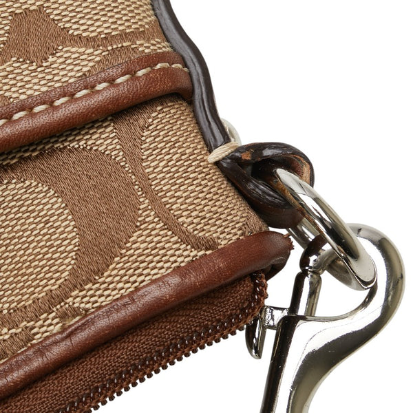 コーチ シグネチャー ショルダーバッグ F42835 ベージュ キャンバス レザー レディース COACH 【中古】