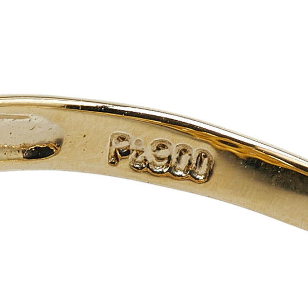 ノーブランド Pt900 プラチナ K18YG イエローゴールド コンビ サファイア0.23ct ダイヤ0.35ct リング 指輪 レディース no brand 10号 【中古】