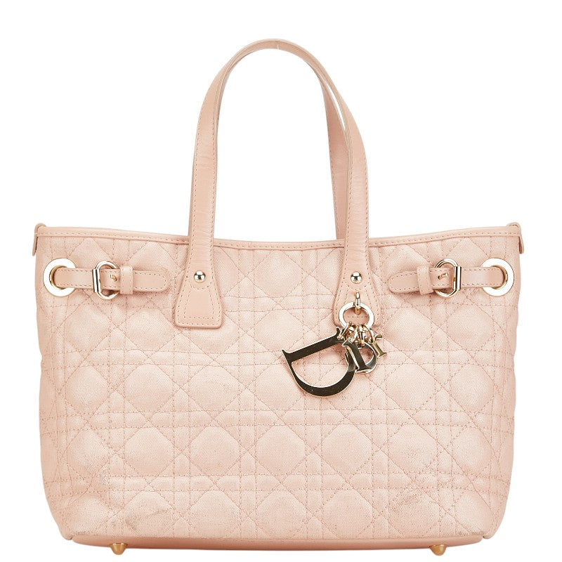 クリスチャンディオール カナージュ ハンドバッグ トートバッグ ピンク レザー レディース Christian Dior 【中古】