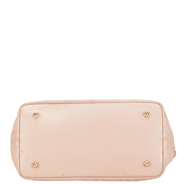 クリスチャンディオール カナージュ ハンドバッグ トートバッグ ピンク レザー レディース Christian Dior 【中古】