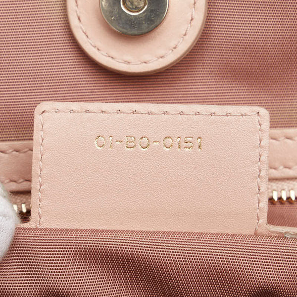 クリスチャンディオール カナージュ ハンドバッグ トートバッグ ピンク レザー レディース Christian Dior 【中古】