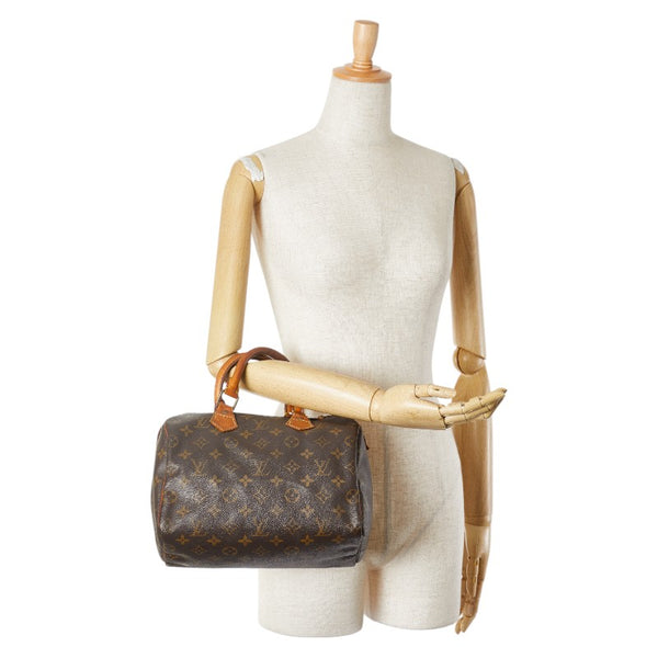 ルイ ヴィトン モノグラム スピーディ25 ハンドバッグ ミニボストンバッグ M41528 ブラウン PVC レザー レディース LOUIS VUITTON 【中古】