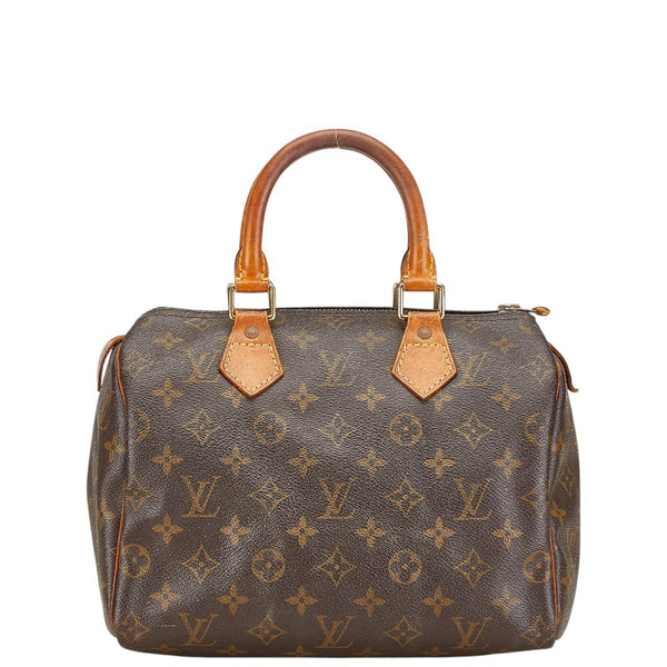 ルイ ヴィトン モノグラム スピーディ25 ハンドバッグ ミニボストンバッグ M41528 ブラウン PVC レザー レディース LOUIS VUITTON 【中古】