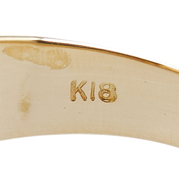 K18YG イエローゴールド ダイヤ0.30ct リング 指輪 レディース 7号 【中古】