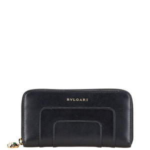 ブルガリ セルペンティ フォーエバー 長財布 ラウンドファスナー ブラック レザー レディース BVLGARI 【中古】