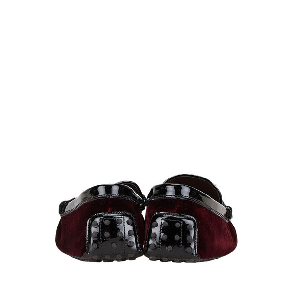 トッズ モカシン ドライビングシューズ スリッポン サイズ：10 ガーネット ブラック ベルベット レザー メンズ TOD’S 【中古】