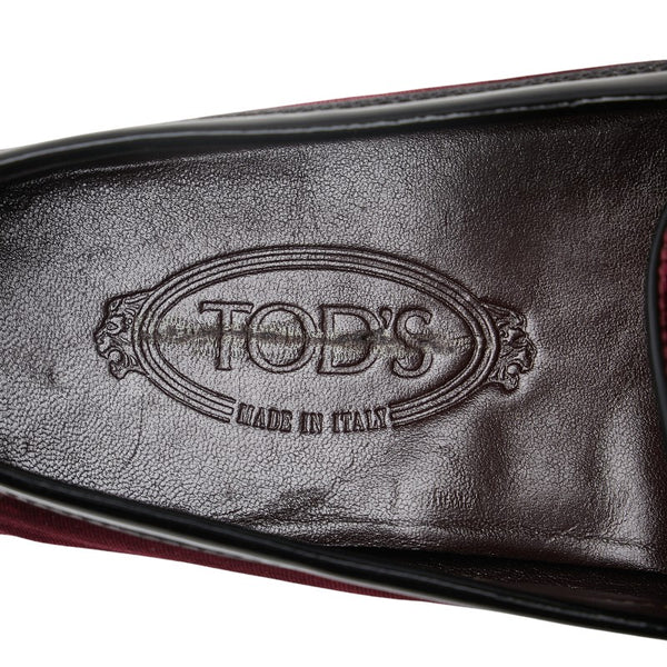 トッズ モカシン ドライビングシューズ スリッポン サイズ：10 ガーネット ブラック ベルベット レザー メンズ TOD’S 【中古】