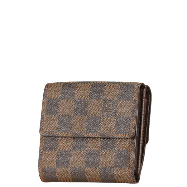 ルイ ヴィトン ダミエ ポルトフォイユ エリーズ 二つ折り財布 N61654 ブラウン PVC レザー レディース LOUIS VUITTON 【中古】