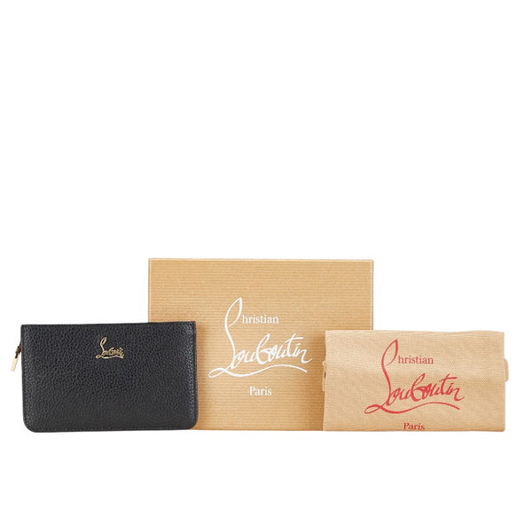 クリスチャンルブタン コインケース 小銭入れ ブラック レッド レザー レディース Christian Louboutin 【中古】