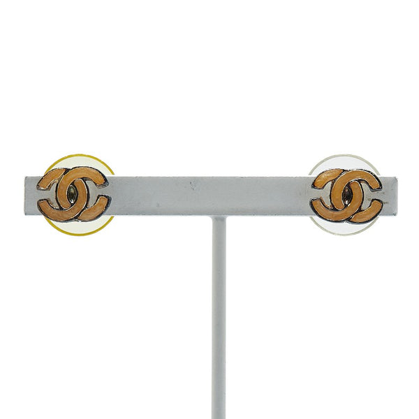 シャネル ココマーク ピアス シルバー ベージュ メタル レディース CHANEL 【中古】