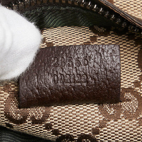 グッチ GGキャンバス ウエストバッグ ボディバッグ 28566 ベージュ ブラウン キャンバス レザー レディース GUCCI 【中古】