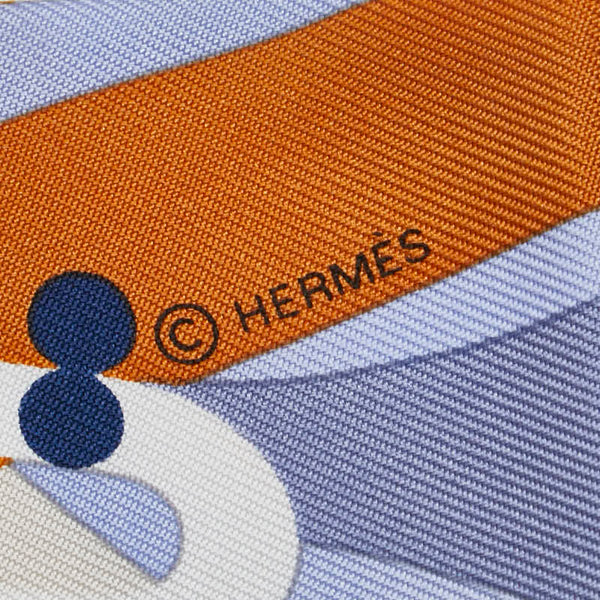エルメス ツイリー Parade en Fanfare パラード アン ファンファーレ スカーフ ブルー ブラウン マルチカラー シルク レディース HERMES 【中古】