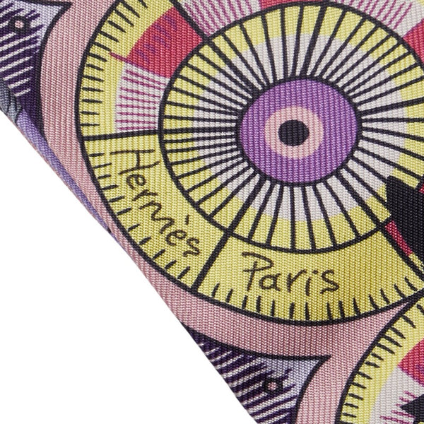 エルメス ツイリー THE SAVANA DANCE サバンナのダンス スカーフ パープル イエロー マルチカラー シルク レディース HERMES 【中古】