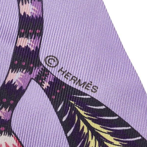 エルメス ツイリー THE SAVANA DANCE サバンナのダンス スカーフ パープル イエロー マルチカラー シルク レディース HERMES 【中古】