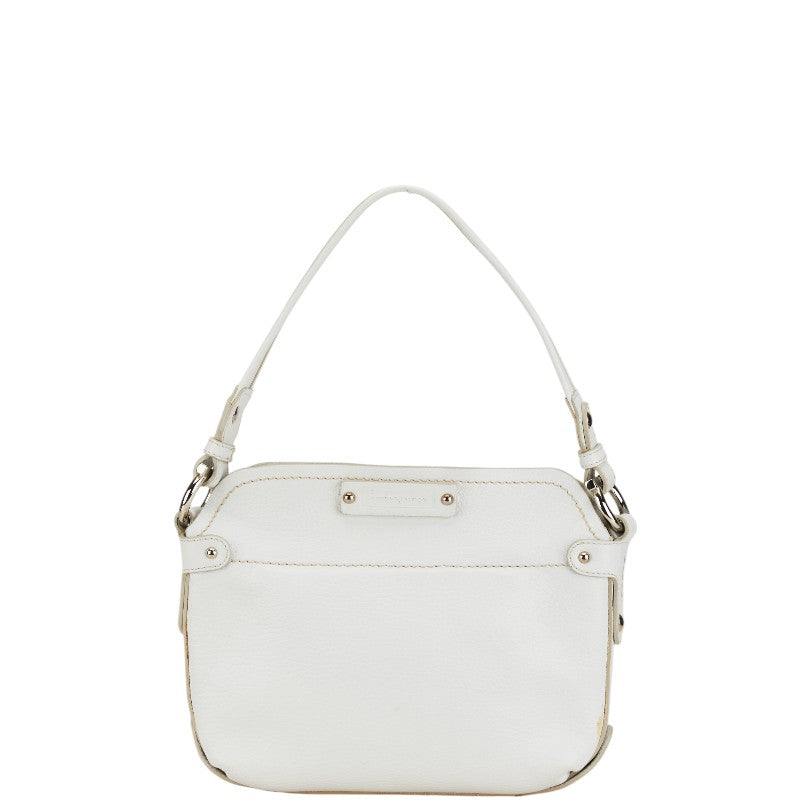 サルヴァトーレフェラガモ ロゴプレート ハンドバッグ ワンショルダーバッグ ホワイト レザー レディース Salvatore Ferragamo 【中古】