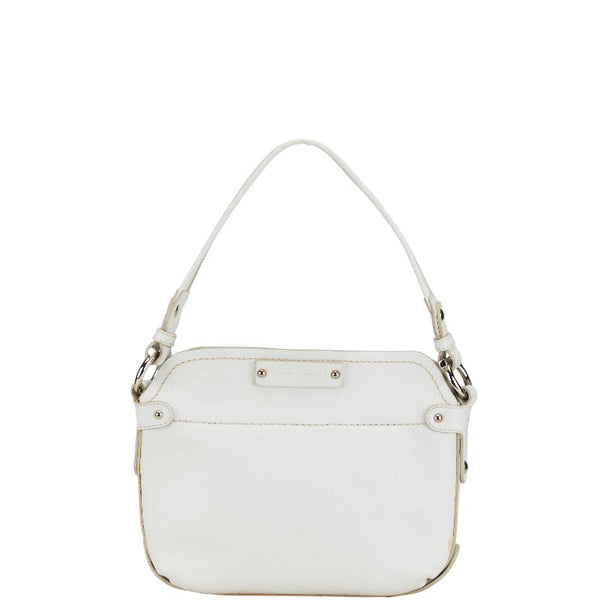 サルヴァトーレフェラガモ ロゴプレート ハンドバッグ ワンショルダーバッグ ホワイト レザー レディース Salvatore Ferragamo 【中古】