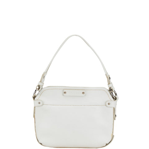 サルヴァトーレフェラガモ ロゴプレート ハンドバッグ ワンショルダーバッグ ホワイト レザー レディース Salvatore Ferragamo 【中古】