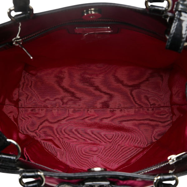 サルヴァトーレフェラガモ ヴァラ リボン ハンドバッグ ショルダーバッグ 2WAY ピンク ブラック ナイロン レザー レディース Salvatore Ferragamo 【中古】