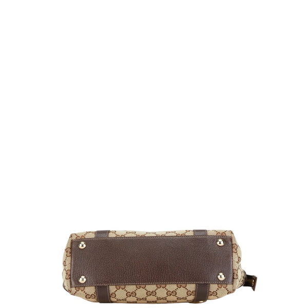 グッチ GGキャンバス アビー ハンドバッグ トートバッグ 141471 ベージュ ブラウン キャンバス レザー レディース GUCCI 【中古】