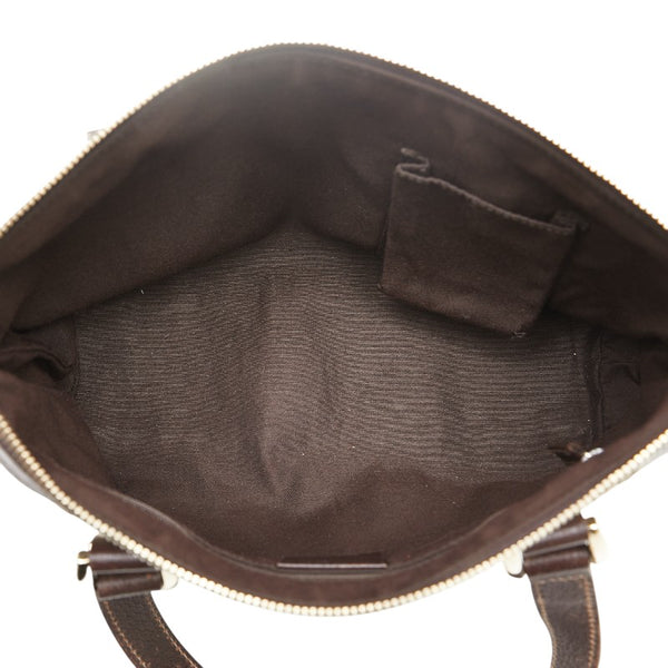 グッチ GGキャンバス アビー ハンドバッグ トートバッグ 141471 ベージュ ブラウン キャンバス レザー レディース GUCCI 【中古】