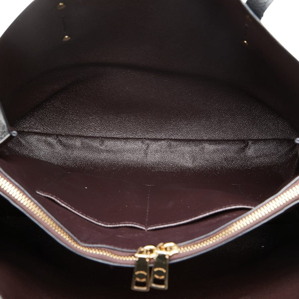 コーチ ロゴ ハンドバッグ トートバッグ 52547 ブラック レザー レディース COACH 【中古】