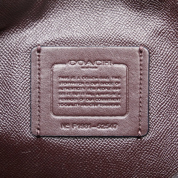 コーチ ロゴ ハンドバッグ トートバッグ 52547 ブラック レザー レディース COACH 【中古】