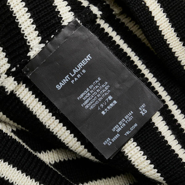 サンローラン ボーダー ニット サイズ：XS ホワイト ネイビー コットン ウール レディース SAINT LAURENT 【中古】