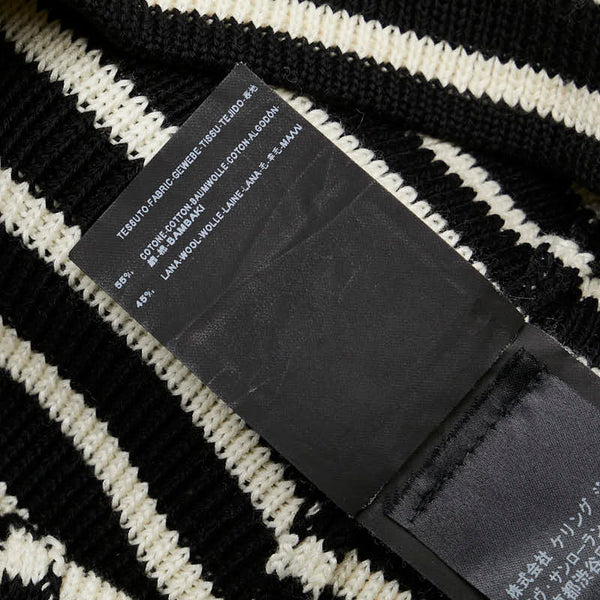サンローラン ボーダー ニット サイズ：XS ホワイト ネイビー コットン ウール レディース SAINT LAURENT 【中古】
