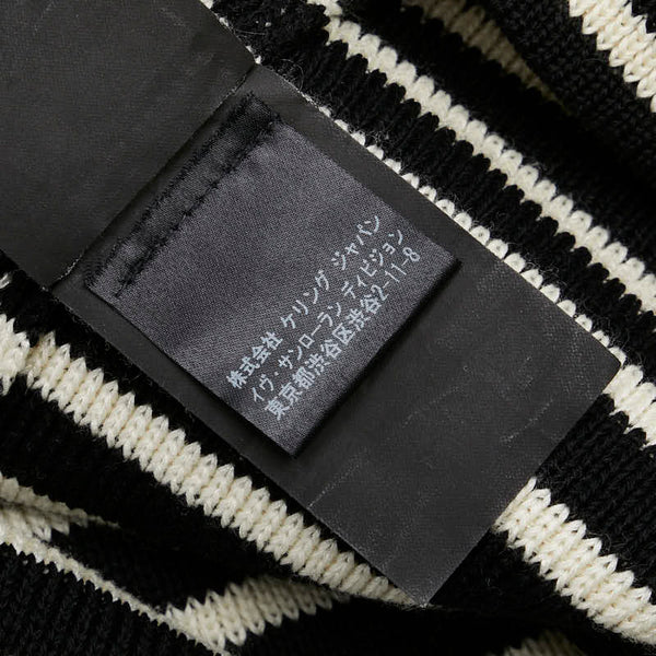 サンローラン ボーダー ニット サイズ：XS ホワイト ネイビー コットン ウール レディース SAINT LAURENT 【中古】