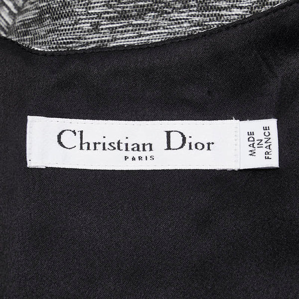 ディオール Vネック 半袖ワンピース サイズ:40 グレー レーヨン シルク レディース Dior 【中古】