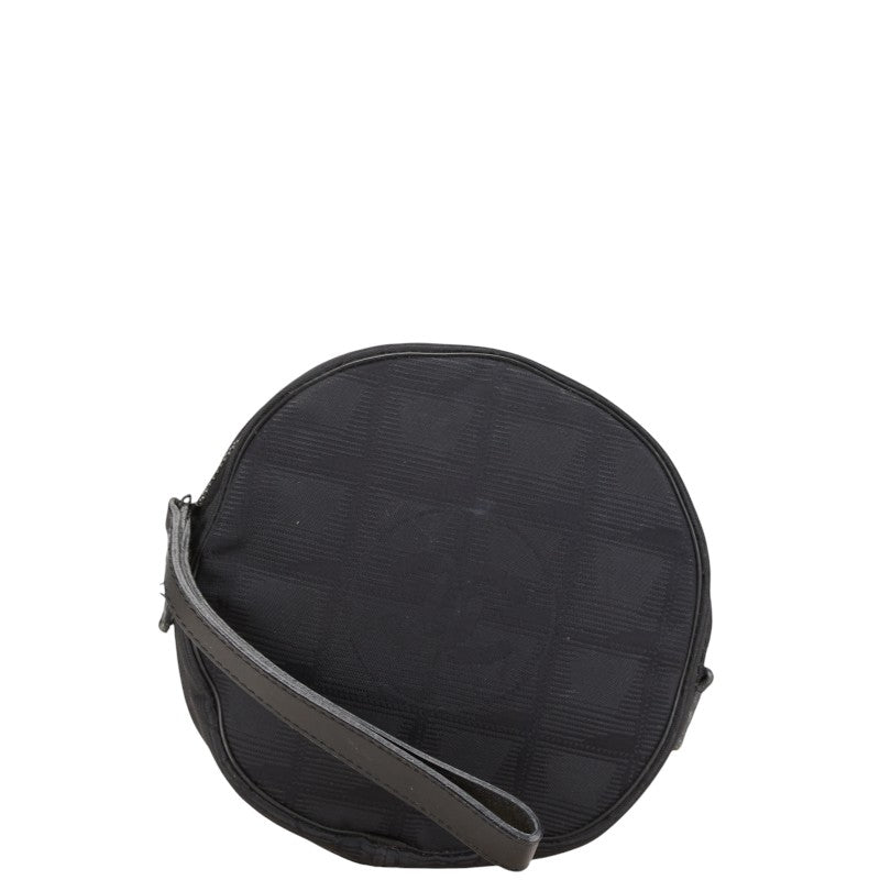 シャネル ニュートラベルライン ココマーク ポーチ ブラック ナイロン レザー レディース CHANEL 【中古】