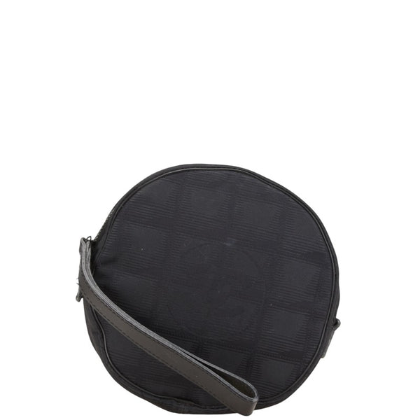 シャネル ニュートラベルライン ココマーク ポーチ ブラック ナイロン レザー レディース CHANEL 【中古】