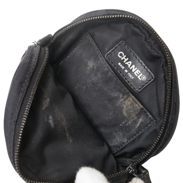 シャネル ニュートラベルライン ココマーク ポーチ ブラック ナイロン レザー レディース CHANEL 【中古】