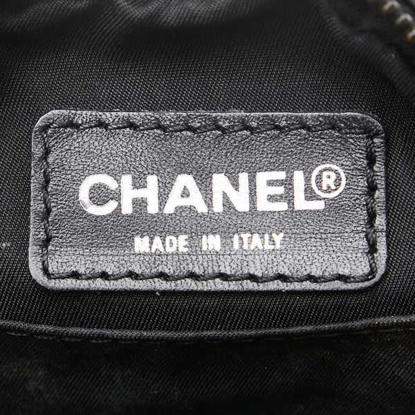 シャネル ニュートラベルライン ココマーク ポーチ ブラック ナイロン レザー レディース CHANEL 【中古】