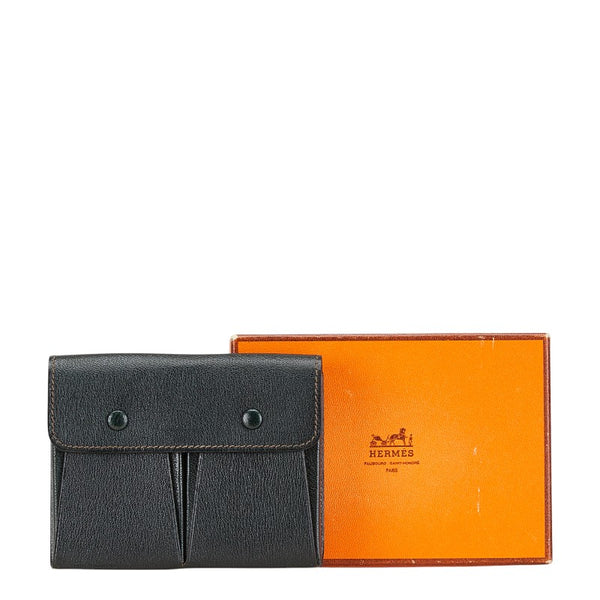 エルメス ポーチ ブラック レザー レディース HERMES 【中古】