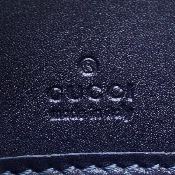 グッチ GGキャンバス リボン ハート インターロッキングG 長財布 ラウンドファスナー 307997 ベージュ ネイビー キャンバス レザー レディース GUCCI 【中古】