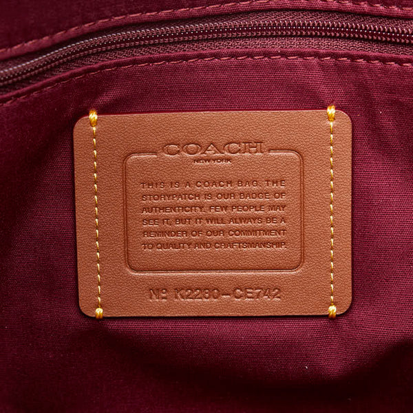 コーチ シグネチャー カラ サッチェル ハンドバッグ ショルダーバッグ 2WAY CE742 ベージュ ブラウン PVC レザー レディース COACH 【中古】
