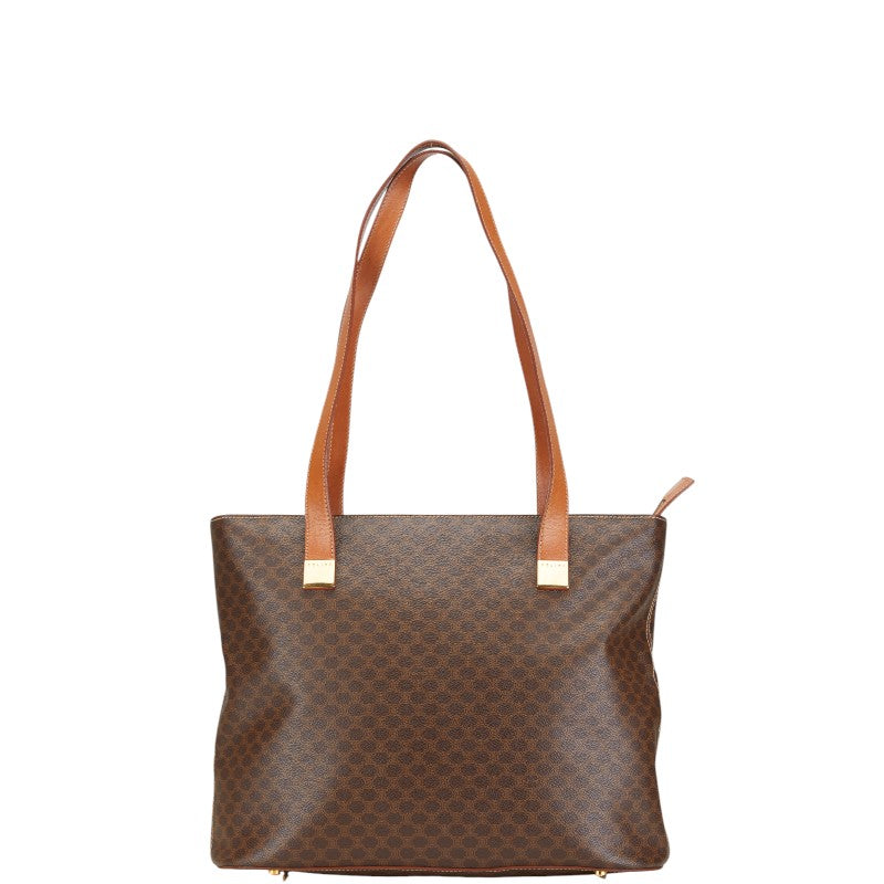 セリーヌ マカダム トートバッグ ブラウン PVC レザー レディース CELINE 【中古】