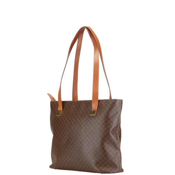 セリーヌ マカダム トートバッグ ブラウン PVC レザー レディース CELINE 【中古】