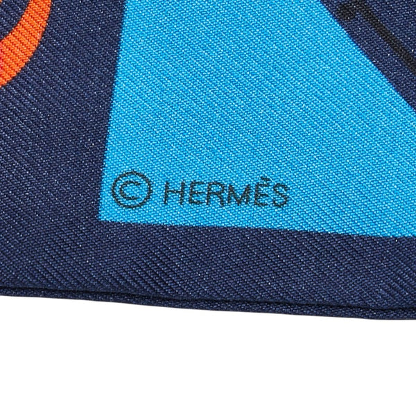 エルメス ツイリー Figures Libres フィギュア リーブル スカーフ ブルー マルチカラー シルク レディース HERMES 【中古】