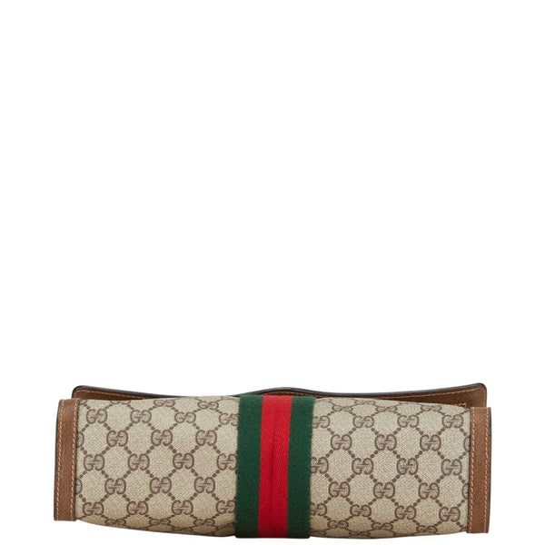 グッチ GGスプリーム シェリーライン クラッチバッグ セカンドバッグ 41 014 3087 30 ベージュ ブラウン PVC レザー レディース GUCCI 【中古】