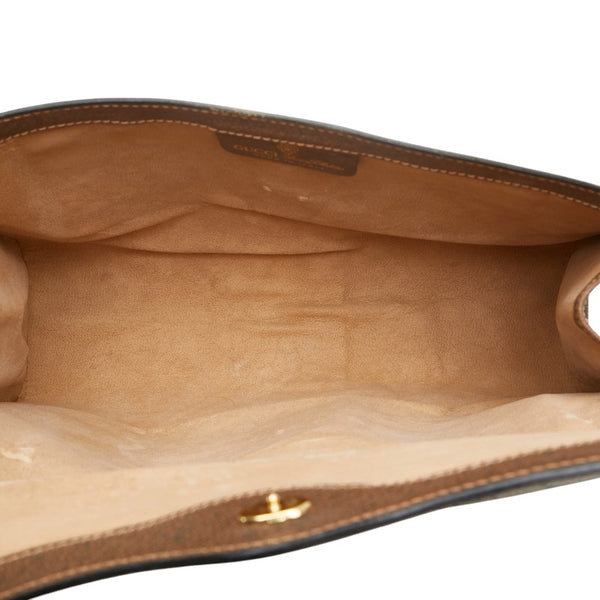 グッチ GGスプリーム シェリーライン クラッチバッグ セカンドバッグ 41 014 3087 30 ベージュ ブラウン PVC レザー レディース GUCCI 【中古】