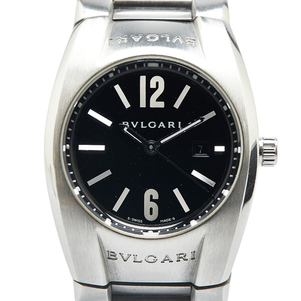 ブルガリ エルゴン 腕時計 EG30S クオーツ ブラック文字盤 ステンレススチール メンズ BVLGARI 【中古】