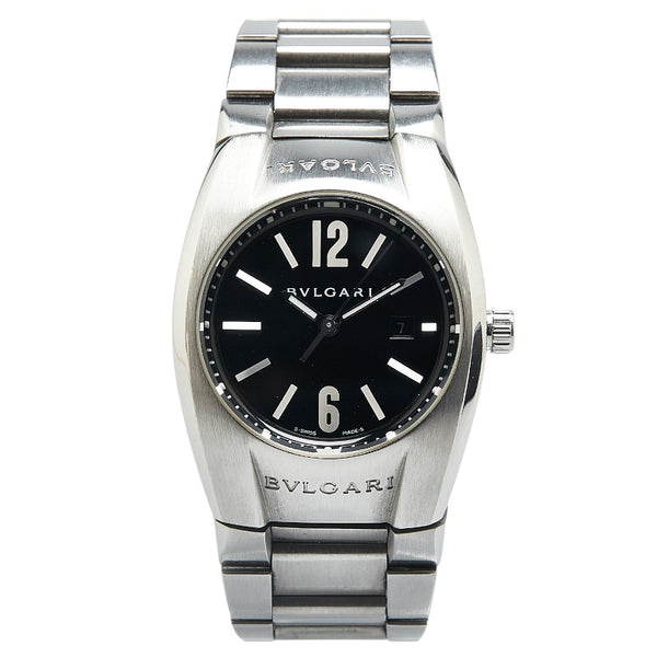 ブルガリ エルゴン 腕時計 EG30S クオーツ ブラック文字盤 ステンレススチール メンズ BVLGARI 【中古】