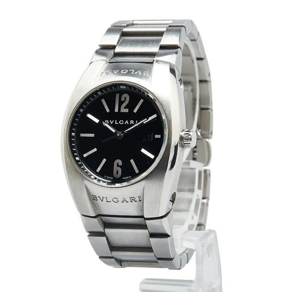 ブルガリ エルゴン 腕時計 EG30S クオーツ ブラック文字盤 ステンレススチール メンズ BVLGARI 【中古】